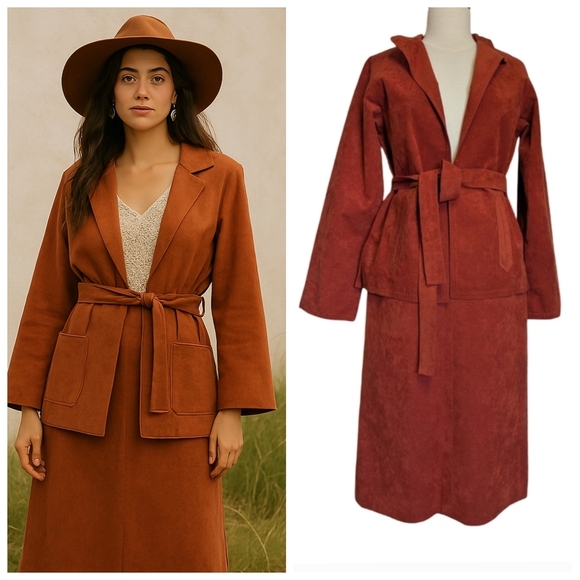 Lilli Ann Jackets & Blazers - Adolph Schuman for Lilli Anna Ultra Suede Coord Skirt & Blazer Set Size S*